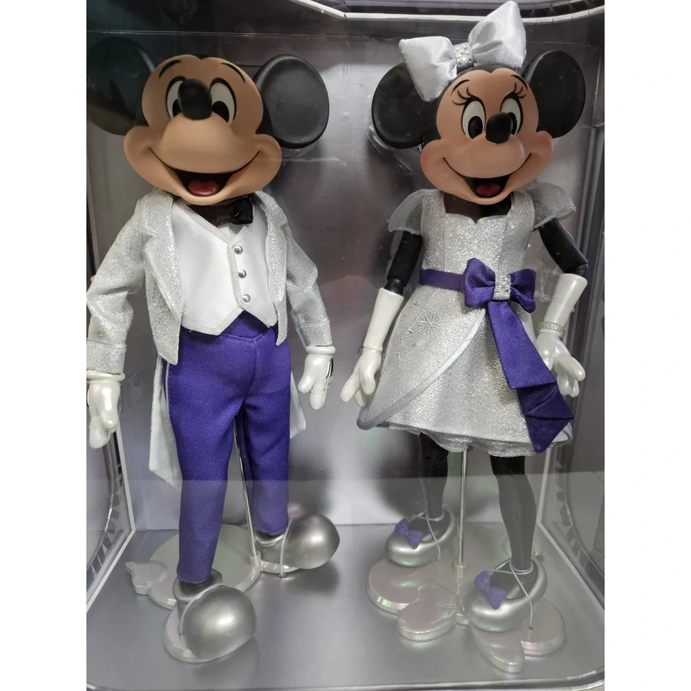 2023 Disney Parks 100 Mickey & Minnie Mouse LE 4750 Deluxe‎ Doll Figure Box Set